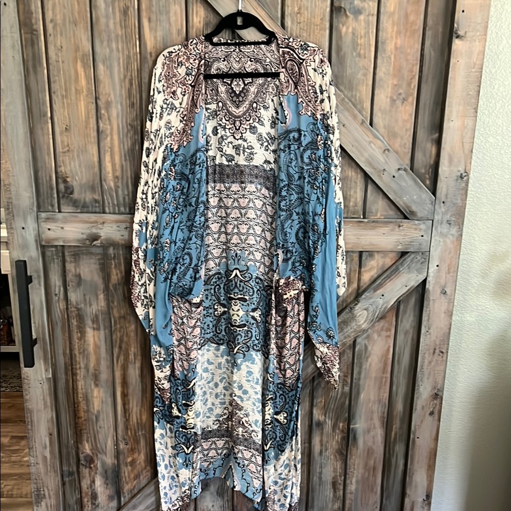 Bohemian Blue and Brown Kimono